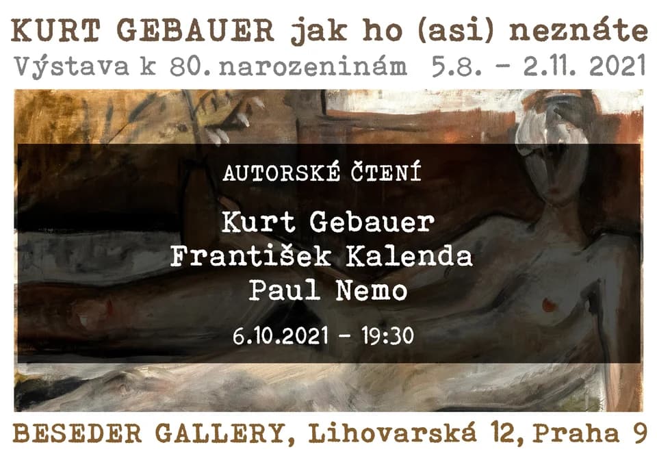 Autorské čtení: Kurt Gebauer, František Kalenda, Paul Nemo