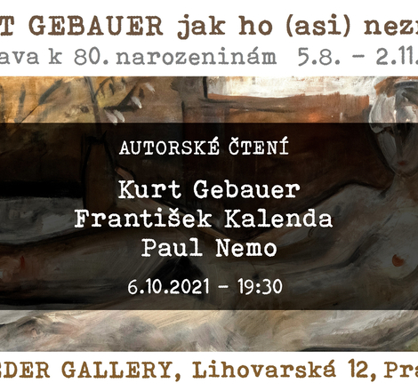 Autorské čtení: Kurt Gebauer, František Kalenda, Paul Nemo