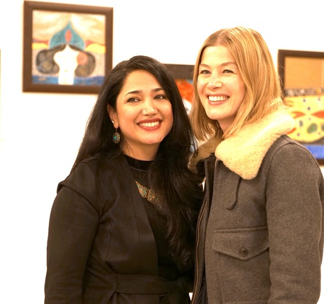 Artist Rihana SG and actor Rosamund Pike